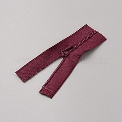 合金ジッパー  ナイロンフレーム付き  人形作り用品  暗赤色  9x2.6x0.1cm&nbsp;FIND-WH0126-500M