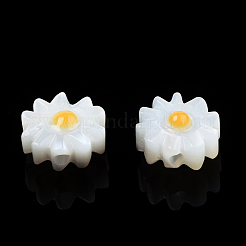 Natural White Shell Enamel Beads&nbsp;SSHEL-N034-124A-01