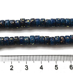天然ドロマイトビーズ連売り  合成オパールと  染め  ディスク  ヒシビーズ  マリンブルー  6x3mm  穴：0.8mm  約124個/連  15.75''（40センチメートル）&nbsp;G-K350-B01-02D