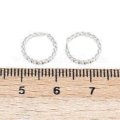 真鍮ツイストリングフープピアス  鉛フリー＆カドミウムフリー  925銀メッキ  11x1mm&nbsp;EJEW-F378-01S