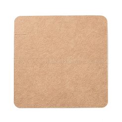 空白のクラフト紙のブレスレットのディスプレイ カード  正方形  バリーウッド  6x6x0.05cm&nbsp;X-CDIS-G005-03