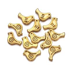 チベット風合金ビーズ  鳥  カドミウムフリー＆鉛フリー  アンティーク黄金  9x15x2.5mm  穴：1.5mm&nbsp;GAB5587Y
