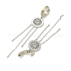 304ステンレススチールフープピアス  エナメル  フラットラウンド  ステンレス鋼色  80x13.4mm&nbsp;EJEW-G400-46P