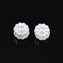 ABSプラスチックパール調ビーズ  花  乳白色  6x6x4mm  穴：1.8mm  約4200個/500g&nbsp;OACR-N008-116