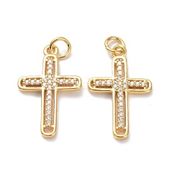 Brass Micro Pave Clear Cubic Zirconia Pendants&nbsp;ZIRC-L100-111G