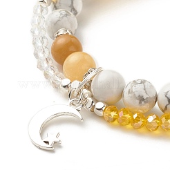 Moon and Star Charm Multi-strand Bracelet&nbsp;BJEW-TA00033-04