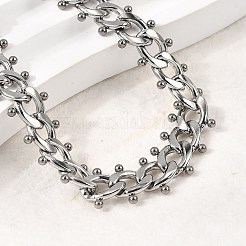Punk Style 304 Stainless Steel Curn Chain Bracelets for Women&nbsp;BJEW-A044-01P