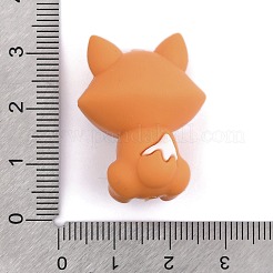シリコンビーズ  キツネ  オレンジ  30x23x16.5mm  穴：2mm&nbsp;SIL-S010-03A