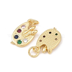Brass Micro Pave Cubic Zirconia Pendants&nbsp;KK-G544-27G