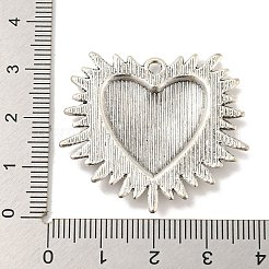 合金のチベット風チャーム  ハートテーマのチャーム  アンティークシルバー  33x36.5x3mm  穴：2mm&nbsp;TIBE-L013-08AS-04