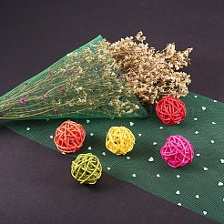 ハートキラキラスパンコールデコメッシュリボン  チュール生地  スカートを作るためのチュールロールスプールファブリック  グリーン  6インチ（15cm）  約10ヤード/ロール（9.144メートル/ロール）&nbsp;OCOR-BC0007-17