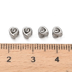 304ステンレススチールビーズ  ハート  ステンレス鋼色  4.5x4x4mm  穴：1.4mm&nbsp;STAS-D204-57P
