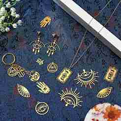 20Pcs 10 Style 201 Stainless Steel Laser Cut Charms&nbsp;STAS-SZ0002-67G
