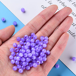 アクリルビーズ  天然石風  ラウンド  スレートブルー  6mm  穴：1.8mm  約5000個/500g&nbsp;MACR-S375-001A-04