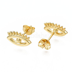 Brass Evil Eye Stud Earrings for Women&nbsp;EJEW-N011-50