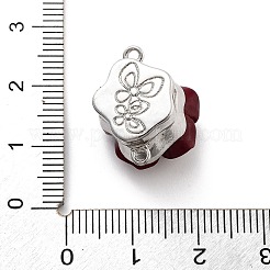 真鍮製マグネットクラスプ  樹脂と  カドミウムフリー＆ニッケルフリー＆鉛フリー  花  プラチナ  18.5x15x14mm  穴：1.3mm&nbsp;KK-C066-07P