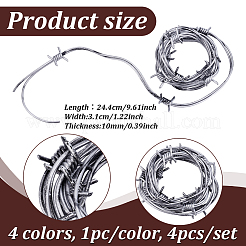 4Pcs 4 Colors Halloween Plastic with Iron Inside Fake Barbed Wire Garlands for Party Home Decoration Crafts&nbsp;KY-GA0001-40