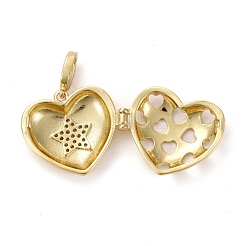 Brass Micro Pave Clear Cubic Zirconia Diffuser Locket Pendants&nbsp;ZIRC-E165-15G
