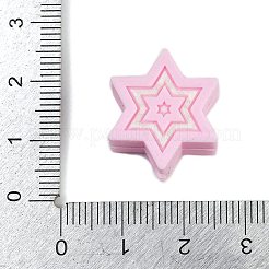 シリコンビーズ  焦点ビーズ  スター  パールピンク  20x17.5x10mm  穴：2mm&nbsp;SIL-V008-04