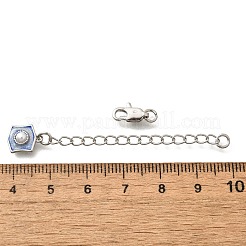 真鍮 ABS イミテーションパール チェーン付き  エナメルとグリッターパウダー付き  カドミウムフリー＆ニッケルフリー＆鉛フリー  プラチナ  79mm&nbsp;KK-K398-10P
