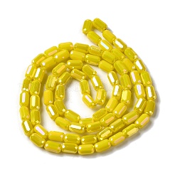 電気メッキガラスビーズセット  多面カット  ABカラー  コラム  きいろ  3x5mm  穴：1mm  約79個/連  16.5インチ（42cm）&nbsp;EGLA-D031-01-24