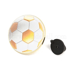 スポーツエナメルピン  バックパックの服用の金合金のラペルピンバック  ゴールド  サッカー  25.35mm&nbsp;JEWB-B041-02E