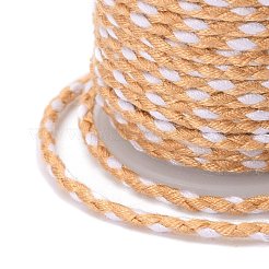 メタリック糸を使用した4本撚りポリコットンコード  手作りマクラメ綿ロープ  ひも壁掛け用植物ハンガー  キャメル  1.5mm  約4.3ヤード（4m）/ロール&nbsp;OCOR-Z003-D04