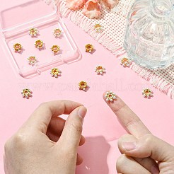 15個 3スタイルラックメッキフラワー真鍮ビーズ  absプラスチックパール  鉛フリー＆カドミウムフリー  長持ちメッキ  18KGP本金メッキ  11x3~4.5mm  穴：3~4.5mm  5個/スタイル&nbsp;KK-CJ0002-66