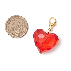 Transparent Acrylic Heart Pendant Decorations&nbsp;HJEW-JM04124