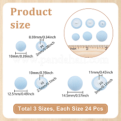 72Pcs 3 Styles 1-Hole Cloth Aluminum Shank Buttons&nbsp;DIY-NB0014-75A