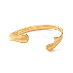 316ステンレススチール製カフバングル  手をつないで  ゴールドカラー  内径：3x1-7/8インチ（7.5x4.7cm）&nbsp;BJEW-C053-02G