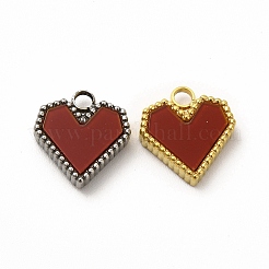 304ステンレスペンダント  アクリルと  ハート  ファイヤーブリック  12x11x3mm  穴：2mm&nbsp;STAS-A076-06P-02