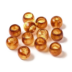 不透明なツートンカラーのアクリルヨーロピアンビーズ  大穴ビーズ  ロンデル  ミックスカラー  10.5x8.5mm  穴：4~6.5mm&nbsp;OACR-G015-09