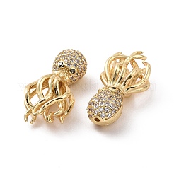 Eco-friendly Rack Plating Brass Micro Pave Cubic Zirconia Beads&nbsp;KK-F843-31G