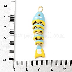 Brass Micro Pave Orange Cubic Zirconia Pendants&nbsp;CU-CBA03AF-15G-04