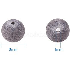 天然ピカソ石/ピカソジャスパービーズ連売り  艶消し  ラウンド  8mm  穴：1mm  約48個/連  15.3インチ  1連 /セット&nbsp;G-PH0028-8mm-08