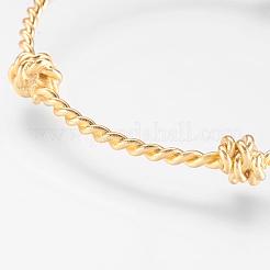 真鍮製カフバングル  18KGP本金メッキ  1-3/4インチ～2-1/8インチ×2インチ～2-5/8インチ(46~55x51~68mm)&nbsp;BJEW-P168-F
