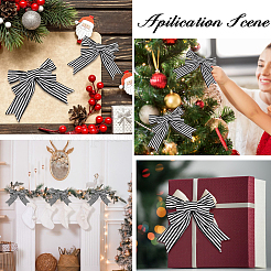 Black and White Stripes Pattern Linen Bowknot Display Decoration&nbsp;AJEW-WH0258-687