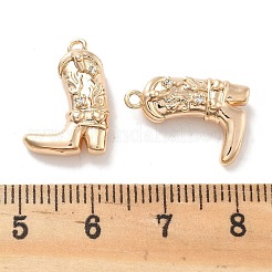 真鍮マイクロパヴェクリアキュービックジルコニアペンダント  靴  18KGP本金メッキ  17.5x12.5x5.5mm  穴：1.2mm&nbsp;X-KK-M102-25G