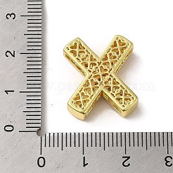 真鍮ビーズ  カドミウムフリー＆鉛フリー  クリアキュービックジルコニア  文字x  20x17x5.5mm  穴：4.5x2.5mm&nbsp;KK-D098-04X-G