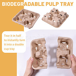 30Pcs Biodegradable Pulp Disposable Coffee Cup Tray&nbsp;AJEW-BC0009-87B