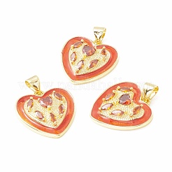 Rack Plating Brass Micro Pave Cubic Zirconia Pendants&nbsp;KK-H428-02G