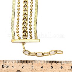 304 Stainless Steel Multi-strand Bracelets for Women&nbsp;BJEW-Q040-04G