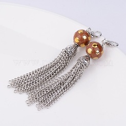 Antique Silver Plated Iron Chains Tassels Big Pendants&nbsp;PALLOY-F112-01AS
