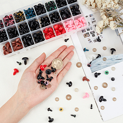 クラフト用品プラスチック人形の鼻パーツ  diyの人形のおもちゃアクセサリー  ミックスカラー  11x14mm  ピン：6mm  474個/箱&nbsp;DIY-PH0002-45