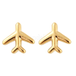 304 Stainless Steel Tiny Airplane Stud Earrings with 316 Stainless Steel Pins for Women&nbsp;EJEW-J043-01G