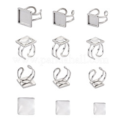 1 Box 9Pcs 304 Stainless Steel Cuff Pad Ring Settings&nbsp;DIY-PJ0001-11
