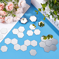 粘着アクリルモザイクタイル300枚  壁装飾用ミラー効果タイル  DIYクラフト  六角  24x21.5x0.8mm&nbsp;DIY-OC0012-59E