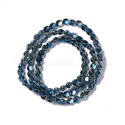 電気メッキガラスビーズセット  パール光沢メッキ  ナゲット  マリンブルー  7x6.5x6mm  穴：0.9mm  約90個/連  24.41インチ（62cm）&nbsp;EGLA-L038-PL01