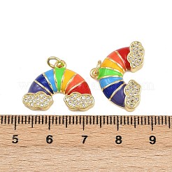 Brass Micro Pave Clear Cubic Zirconia Pendants&nbsp;KK-A269-31G